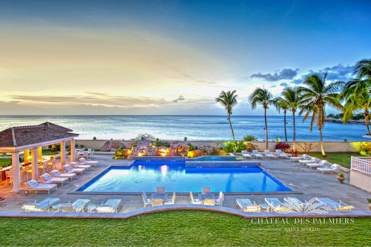 56.Location villa Chateau des Palmiers accés mer Terres Basses Saint Martin_couchers du soleil